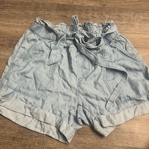 Aerie: blue adjustable shorts with pockets
